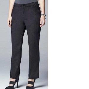 Womens Suede Pants Black 18W Straight Leg Midrise Plus 4 Pocket Simply Vera Wang
